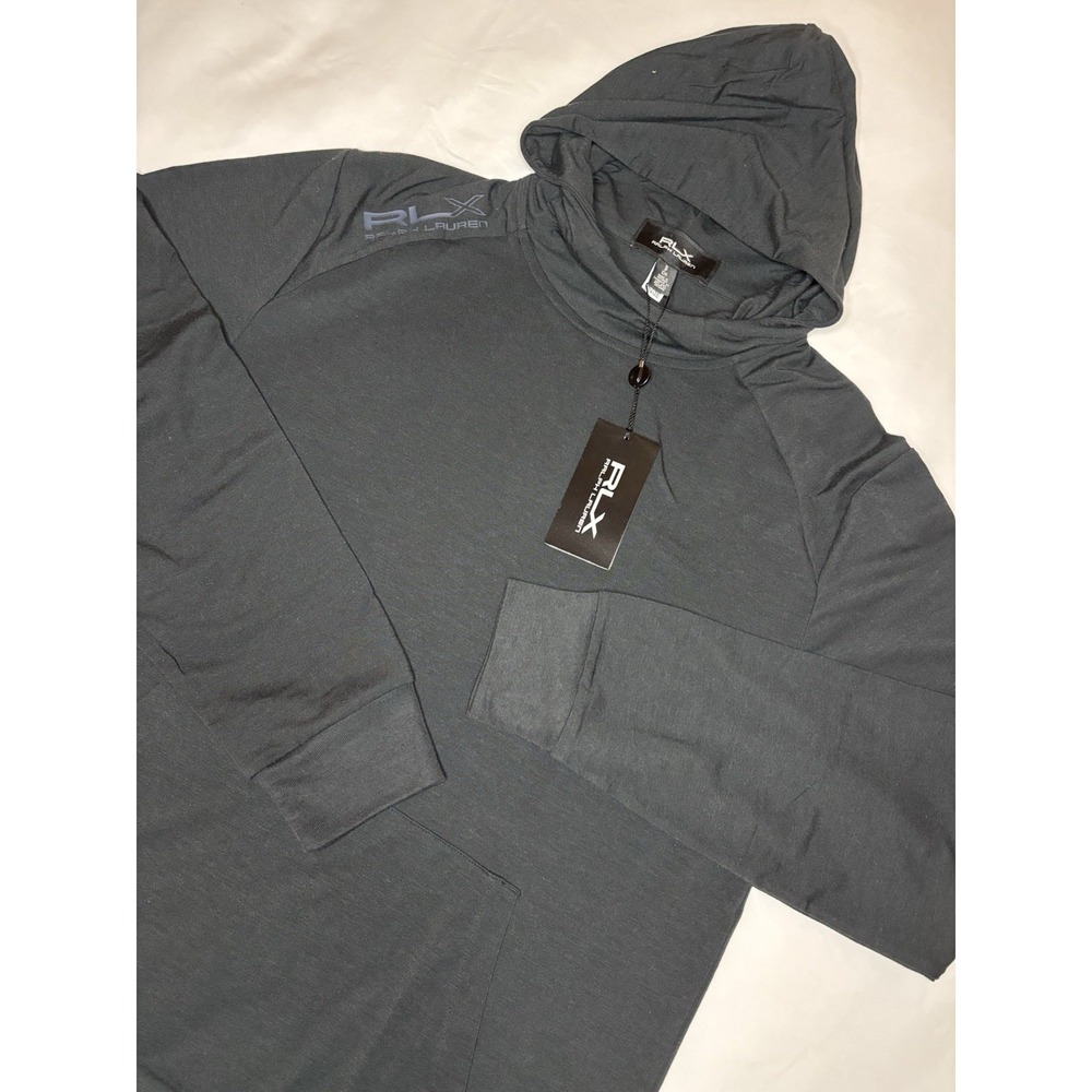 RLX Ralph Lauren Hoodie Men's Small Black Performance Pullover Golf NWT $138
